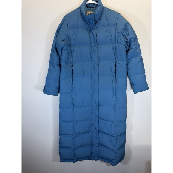 LL BEAN WOMEN CLASSIC PURPLE GOOSE DOWN WINTER WARMER Puffer COAT PARKA Blue L - Picture 1 of 13